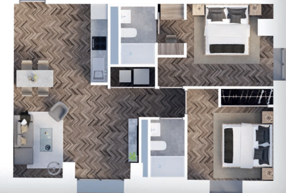 Heaps Mill - The Mill 2 Bed Floorplan